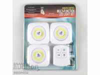 3 pcs. LED lamps with remote control and timer and dimmer