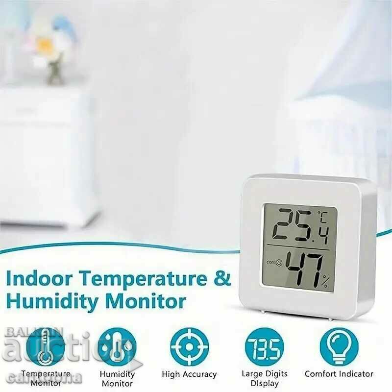 Ψηφιακό θερμόμετρο και υγρόμετρο LCD, για αυτοκίνητο και σπίτι
