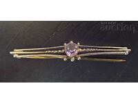 Very old silver hairpin with amethyst