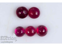5 ruby 0.32ct heated round cabochons #11