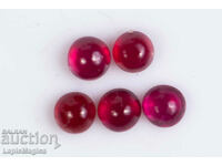5 ruby 0.37ct heated round cabochons #14