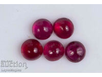 5 ruby 0.36ct heated round cabochons #15a