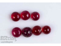 7 ruby 0.56ct heated round cabochons #17