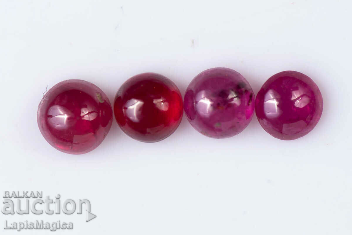 4 ruby 0.51ct heated round cabochons #21