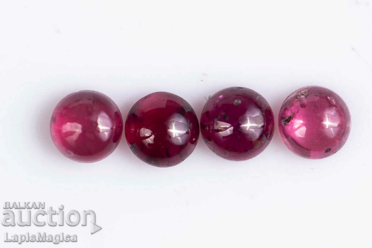 4 ruby 0.46ct heated round cabochons #24
