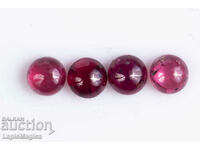 4 ruby 0.46ct heated round cabochons #24