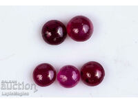 5 ruby 0.61ct heated round cabochons #25