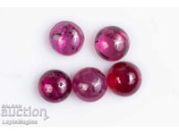 5 ruby 0.53ct heated round cabochons #26