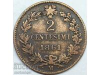 2 centesimi 1861 Italy M - Milan