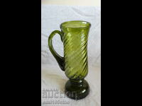 Can? vase? green glass handmade
