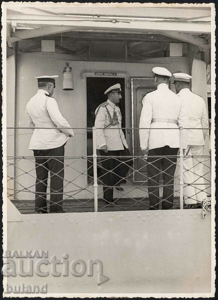 Fotografie mare rară Navă țarului Boris III Verdun Varna 1935