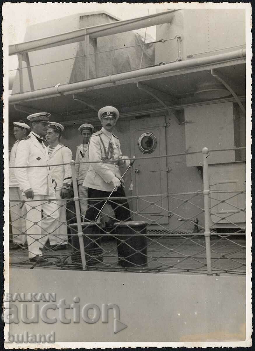 Рядка Голяма Снимка Цар Борис III Кораб Вердюн Варна 1935 г.