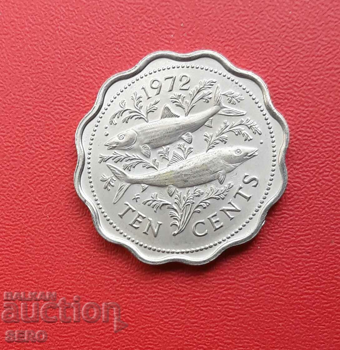 Bahamas-10 cents 1972-very rare