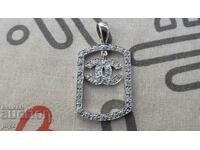 ΝΕΟ Ροδιωμένο Ασημένιο Μενταγιόν CHANEL 8.82 γρ. / Δοκιμή 925