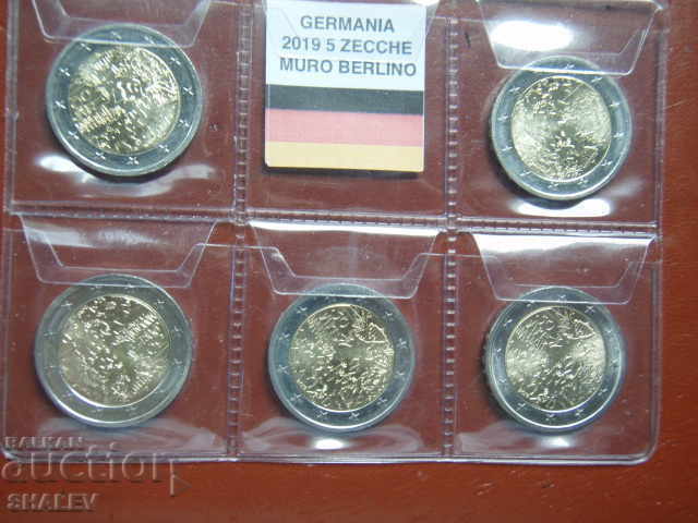 2 Euro 2019 Germany (A, D, F, G, J) "Berlin wall" /Германия/ с цена € 25.89 | 50.64 лв.