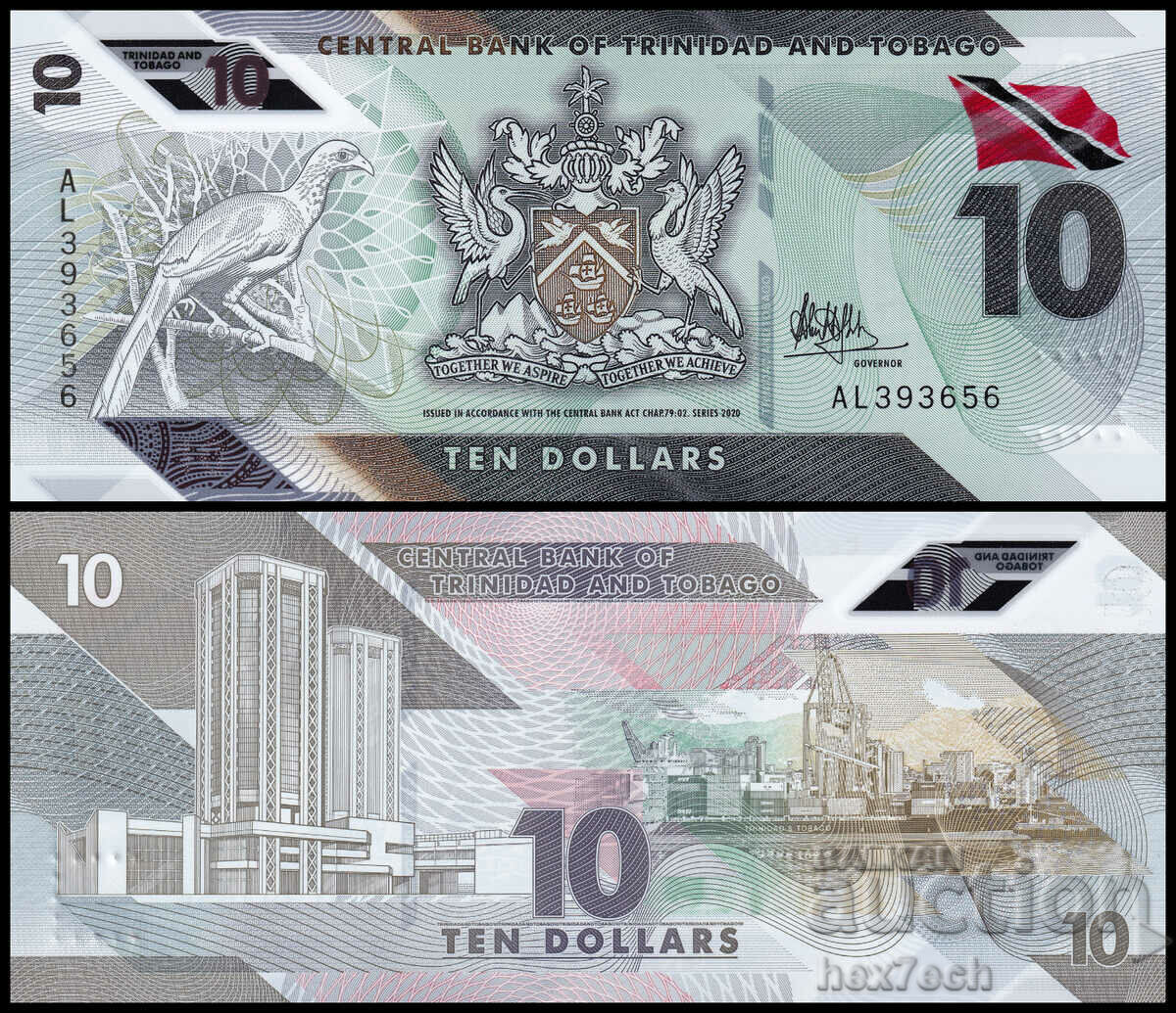 ❤️ ⭐ Trinidad și Tobago 2020 10 dolari polimer UNC nou ⭐ ❤️