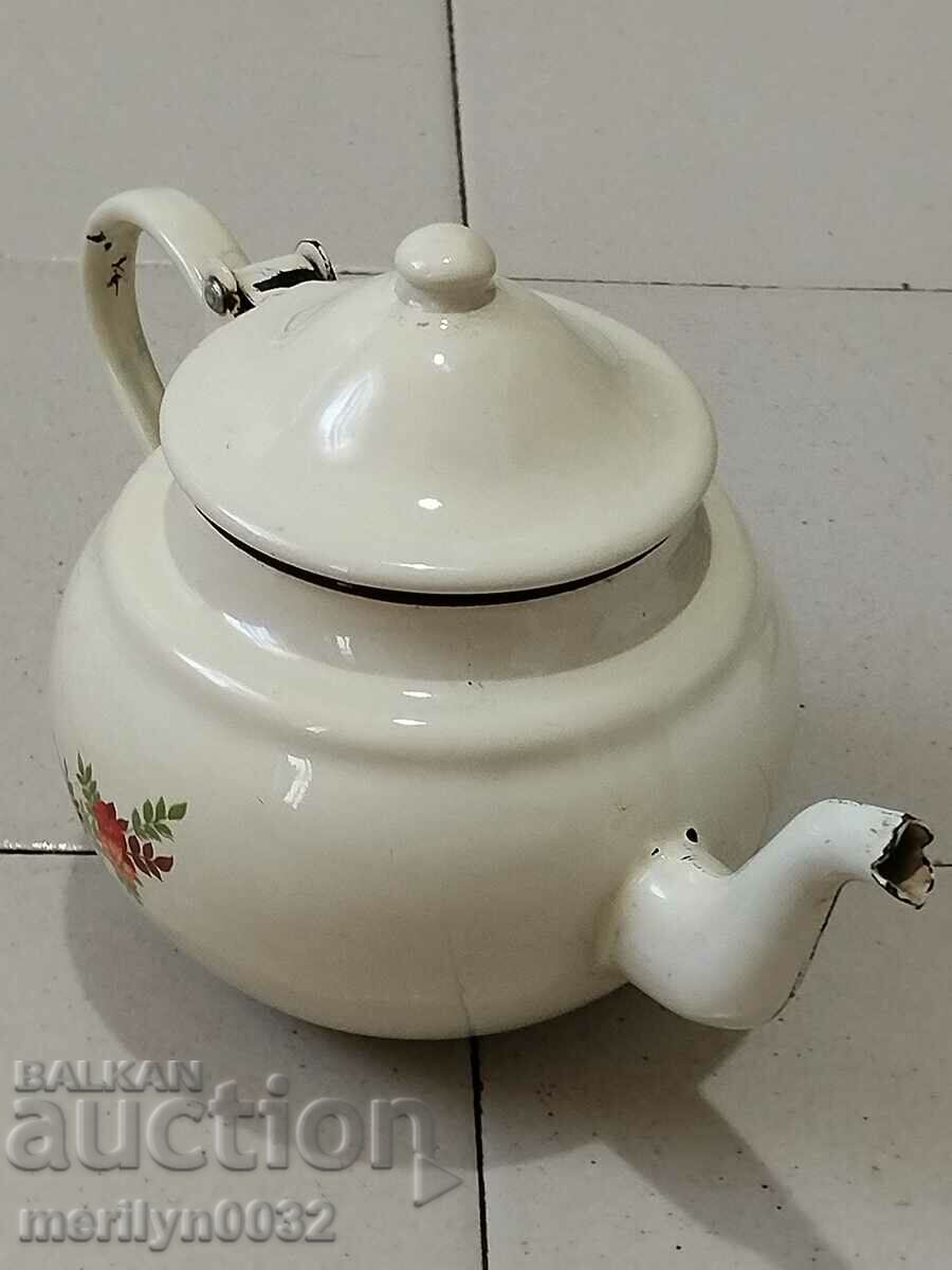 Auction Enamel pot, teapot, pitcher, jug, early social NRB Auction Enamel pot, teapot, pitcher, jug, early social NRB