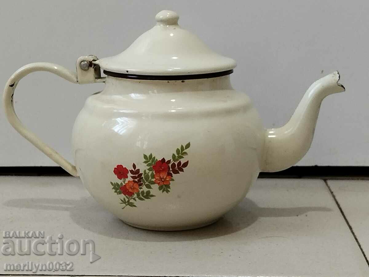 Enamel pot, teapot, pitcher, jug, early social NRB