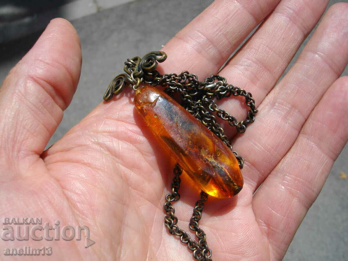 OLD NECKLACE NECKLACE PENDANT AMBER - 7 OLD NECKLACE NECKLACE PENDANT AMBER - 7