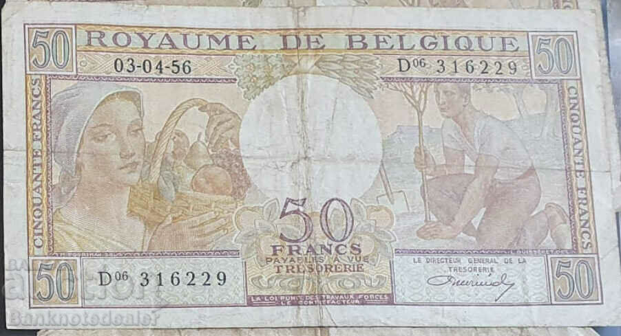 Belgia 50 Franci 1956 Pick 133b Ref 6229