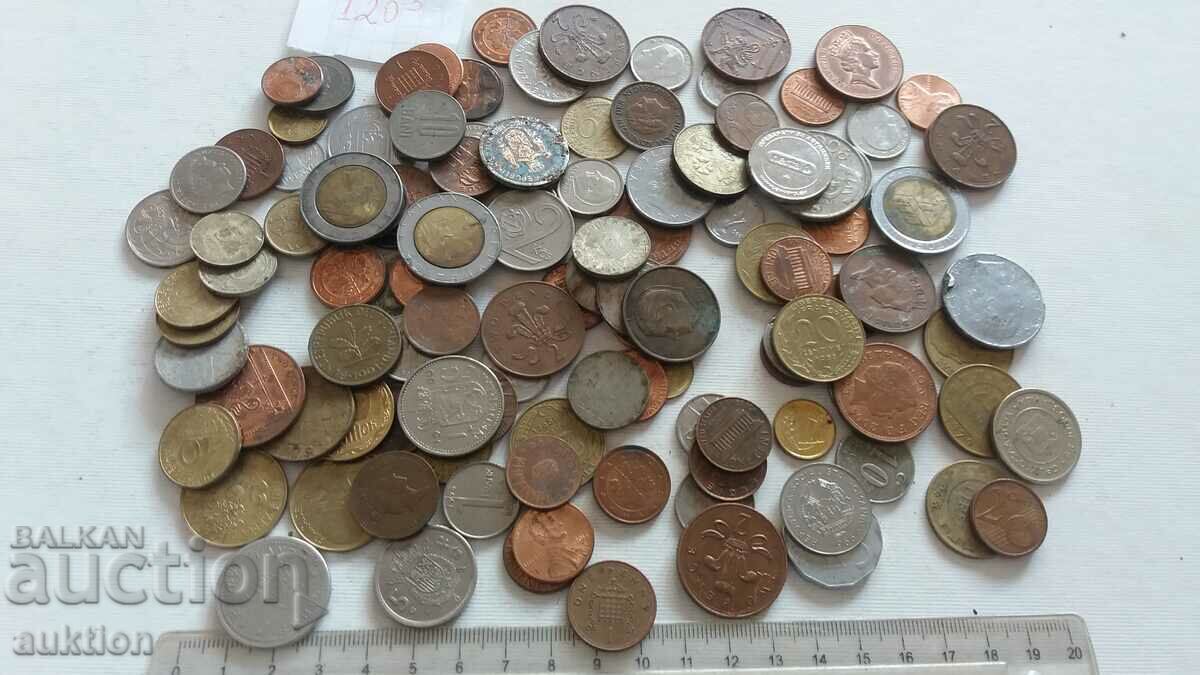 LOT OF 120 FOREIGN COINS