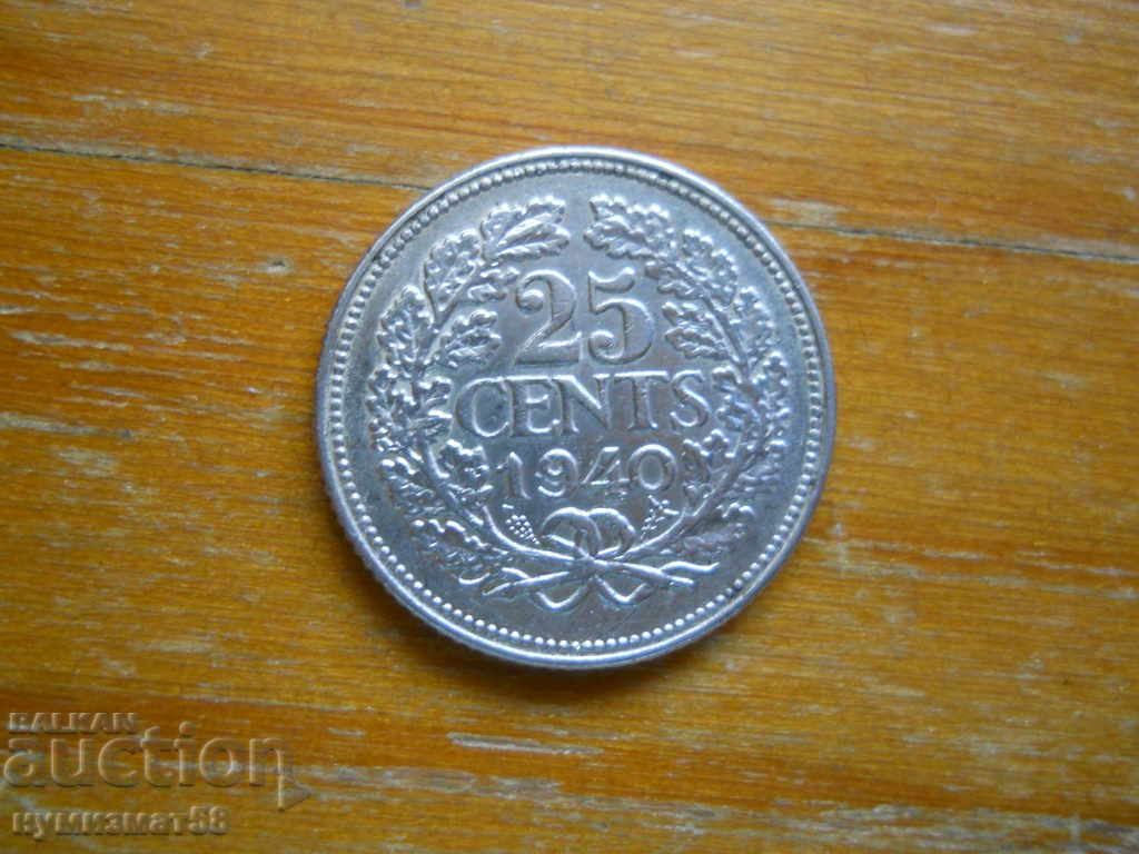 25 цента 1940 г  - Холандия (сребро)