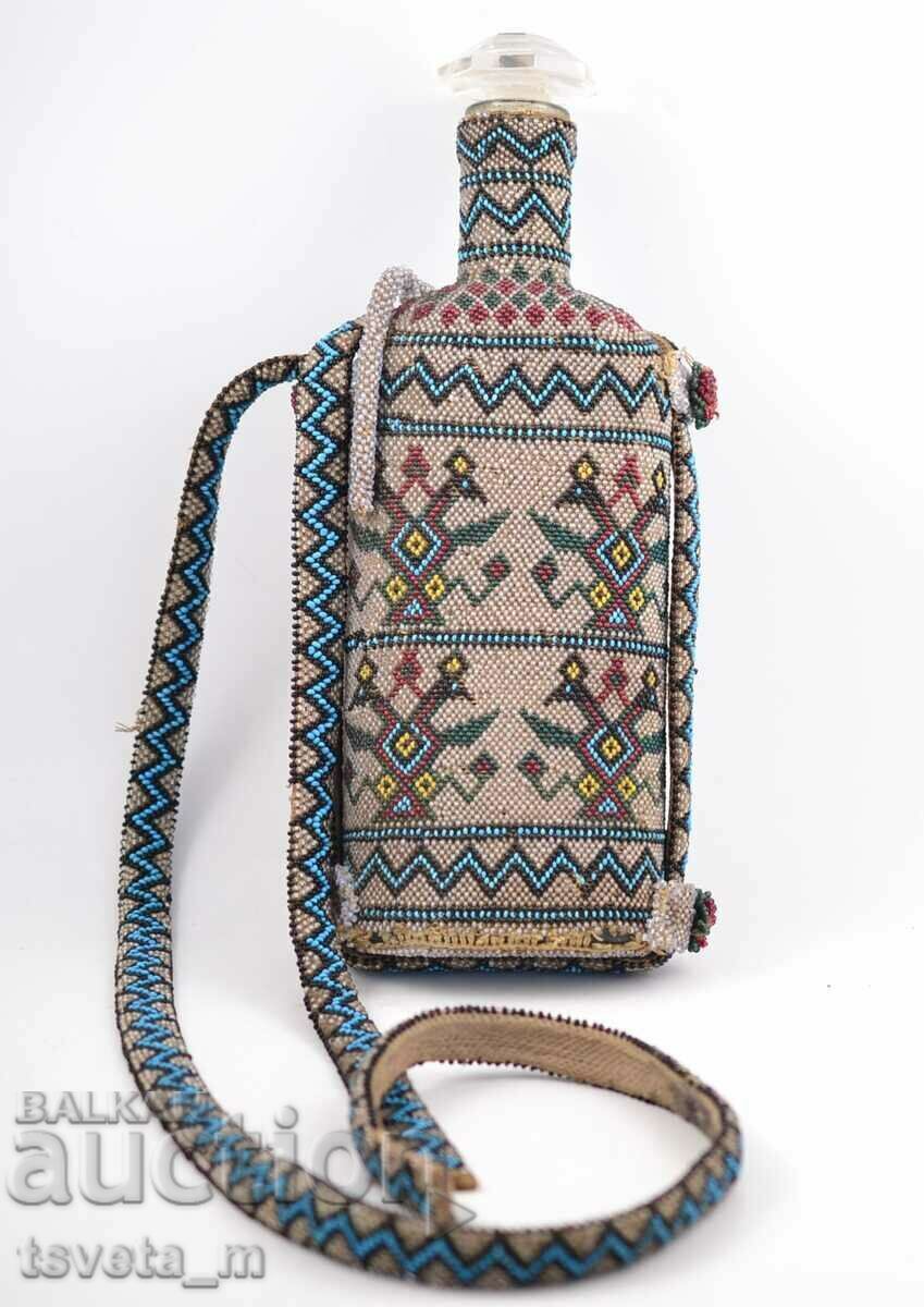 Glass bottle encrusted with glass beads, late 19th century with price 80.00 BGN | € 40.90 Glass bottle encrusted with glass beads, late 19th century with price 80.00 BGN | € 40.90