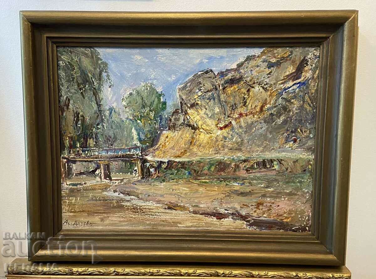 Asen Dochev-"Landscape"-oil paints-signed