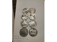 2 BGN 1981. "1300 years of Bulgaria". Lot 8 pieces