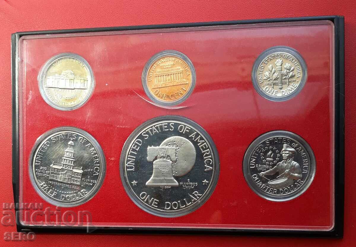 USA-SET 1976 of 6 coins matt-gloss