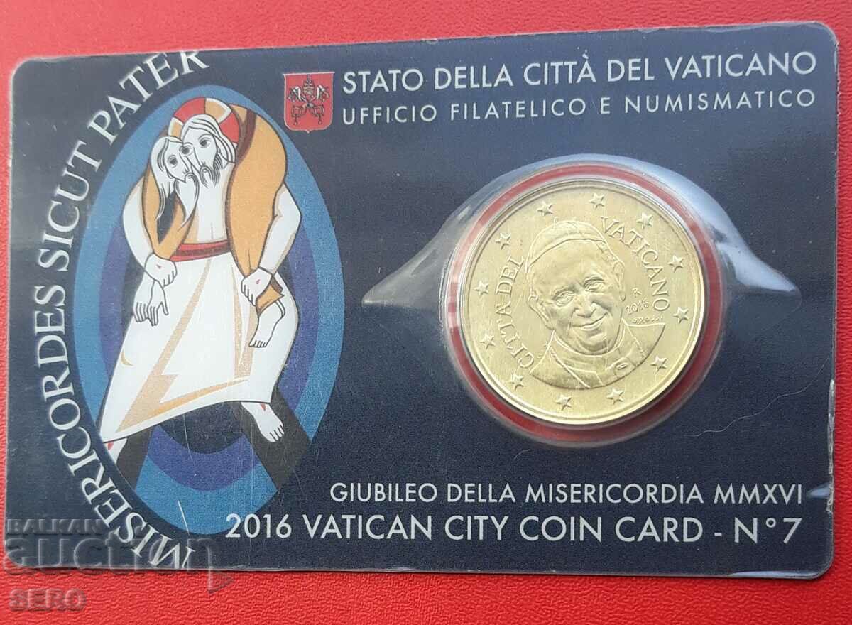 Vatican - coin card #7 with 50 cents 2016