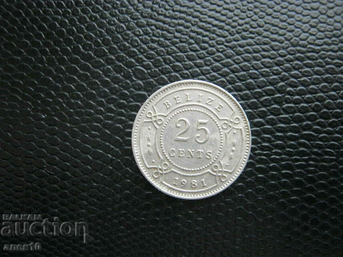Belize 25 cents 1981