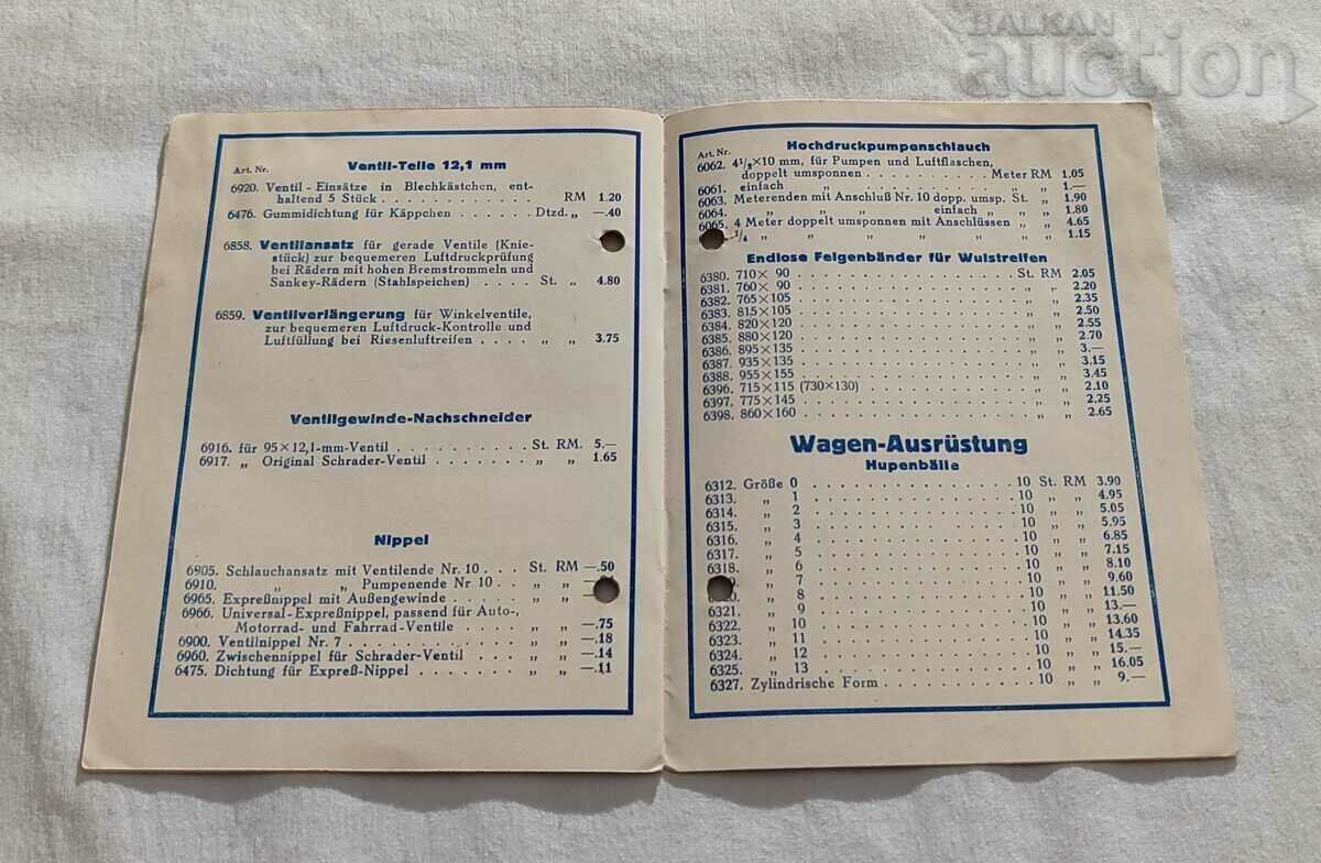 CONTINENTAL HANOVER GERMANY 1927 PRICE CATALOG - 5 CONTINENTAL HANOVER GERMANY 1927 PRICE CATALOG - 5