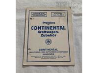 CONTINENTAL HANOVER GERMANY 1927 PRICE CATALOG