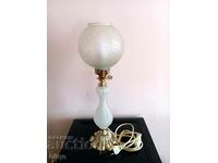 Lovely Old Night Lamp With Silver Plated Ornaments