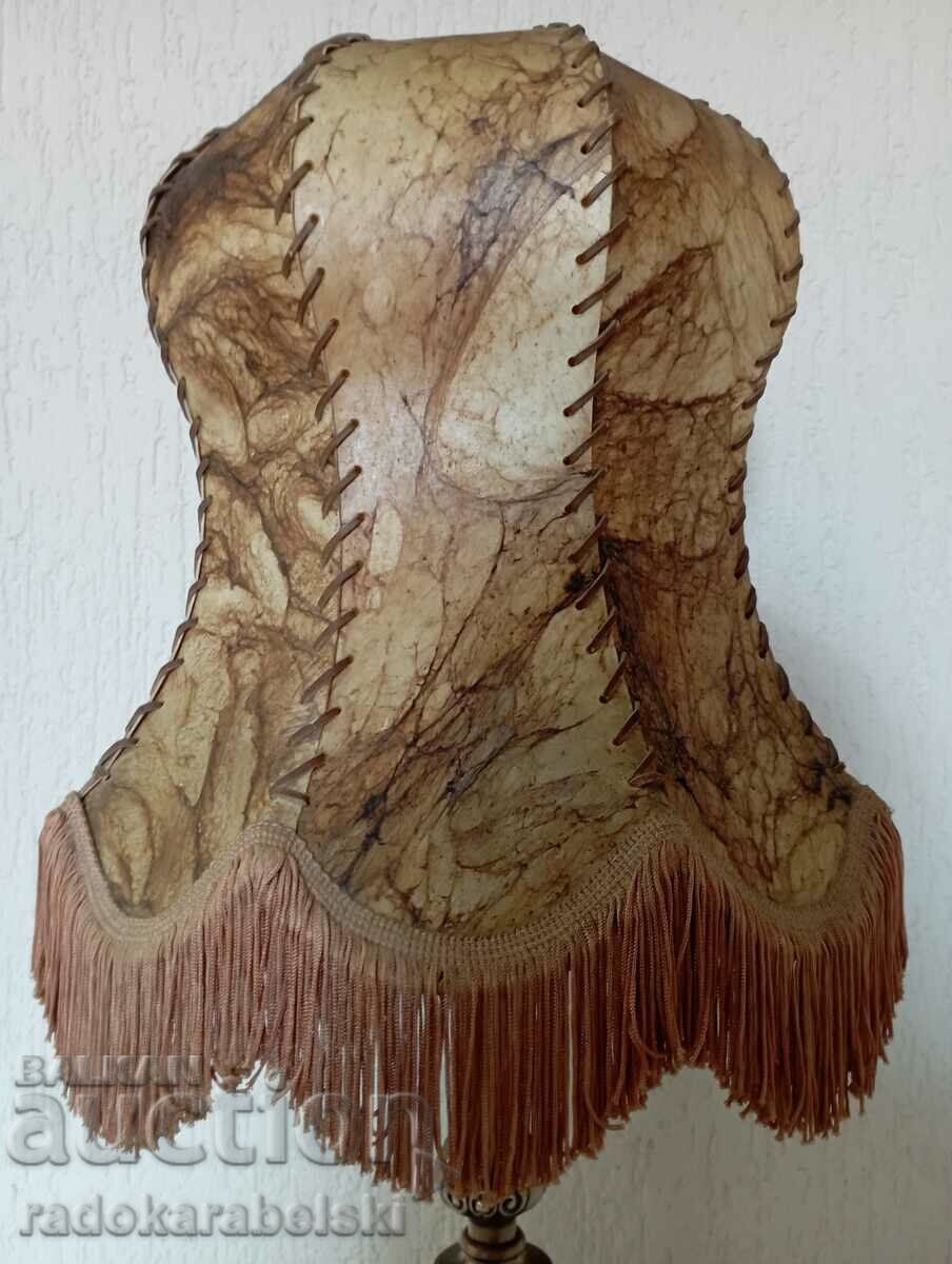 Delivery of Large solid bronze lamp with leather shade Delivery of Large solid bronze lamp with leather shade