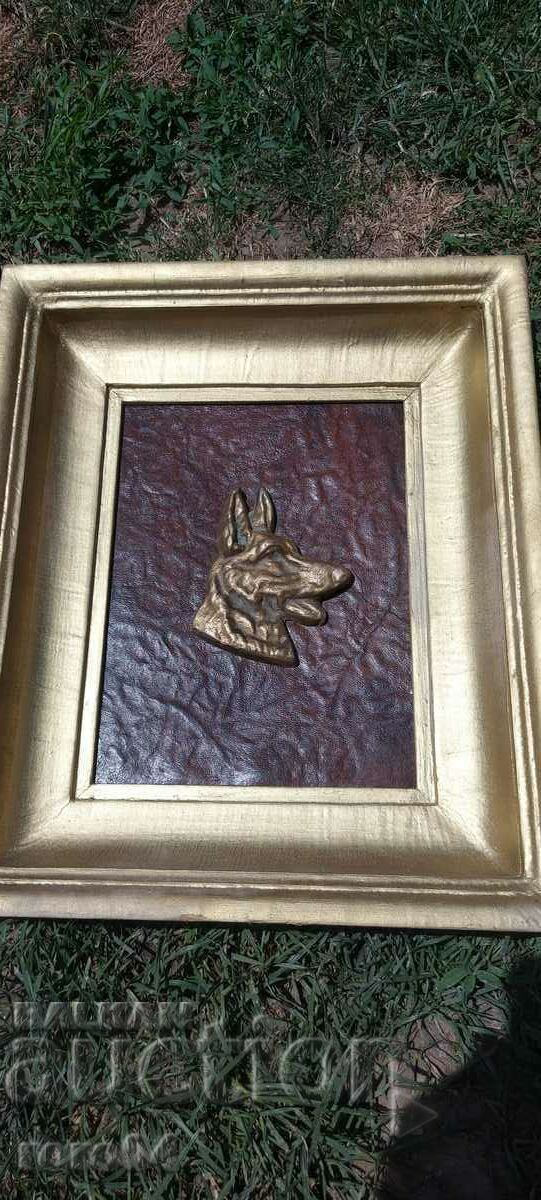 GERMAN SHEPHERD - BRONZE - LEATHER - FRAME with price 267.00 BGN | € 136.51 GERMAN SHEPHERD - BRONZE - LEATHER - FRAME with price 267.00 BGN | € 136.51
