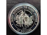Silver 10 Dollar Buckingham Bombing 1994 Nauru