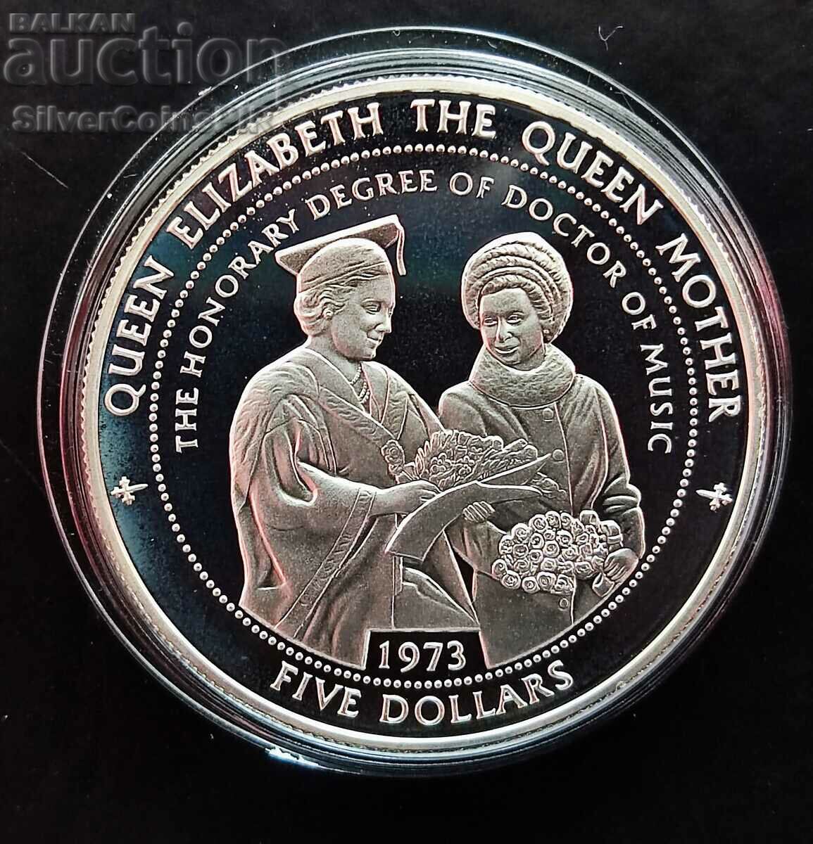 Silver 5 Dollar Honor Grade 1997 Tuvalu