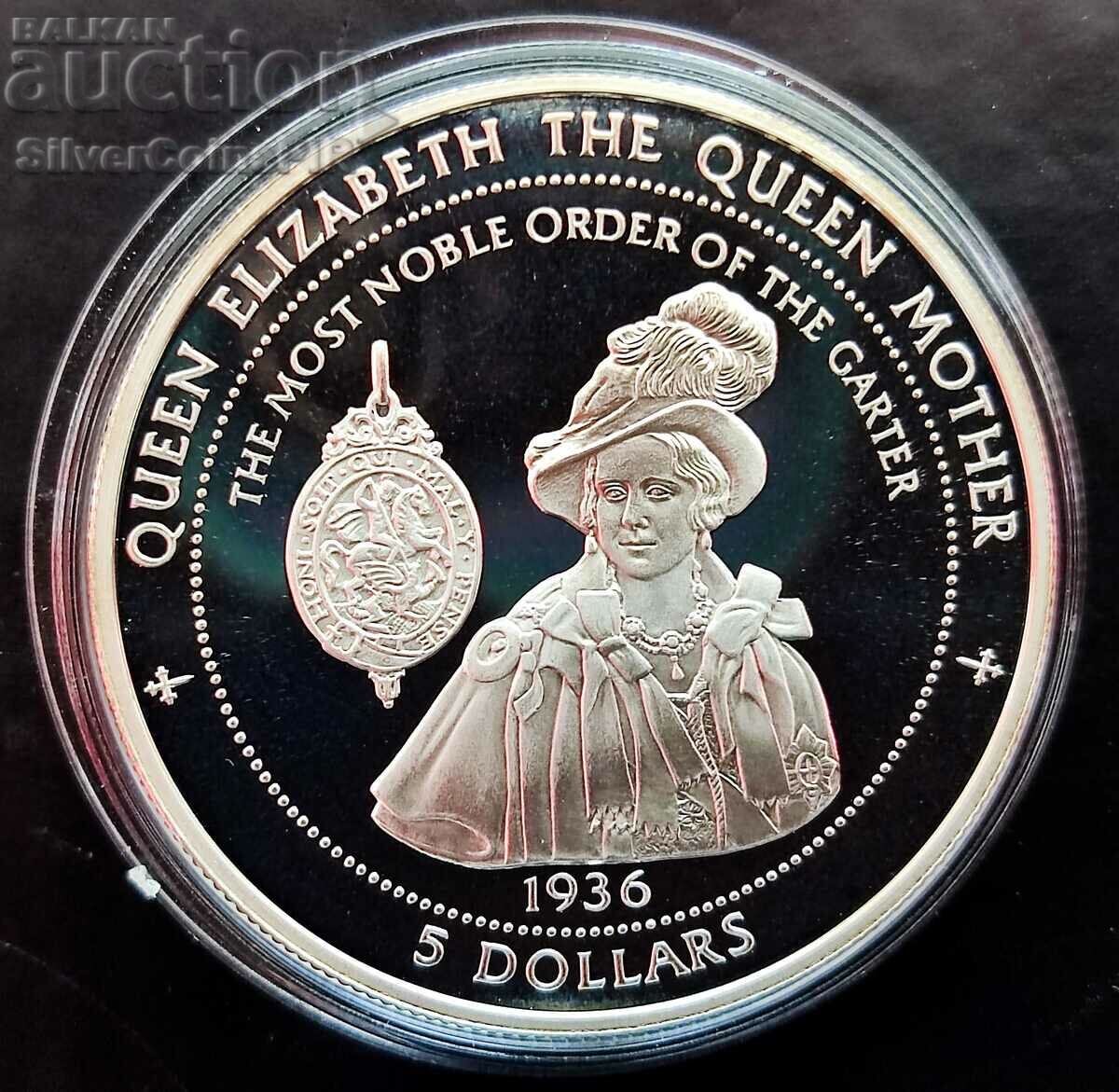 Сребро 5 Долара Най-Висок Орден 1997 Острови Питкейрн