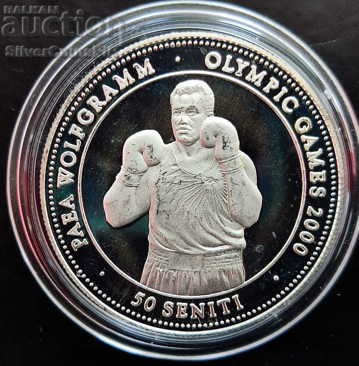 Silver 50 Seniti Boxing Olympics 1998 Tonga