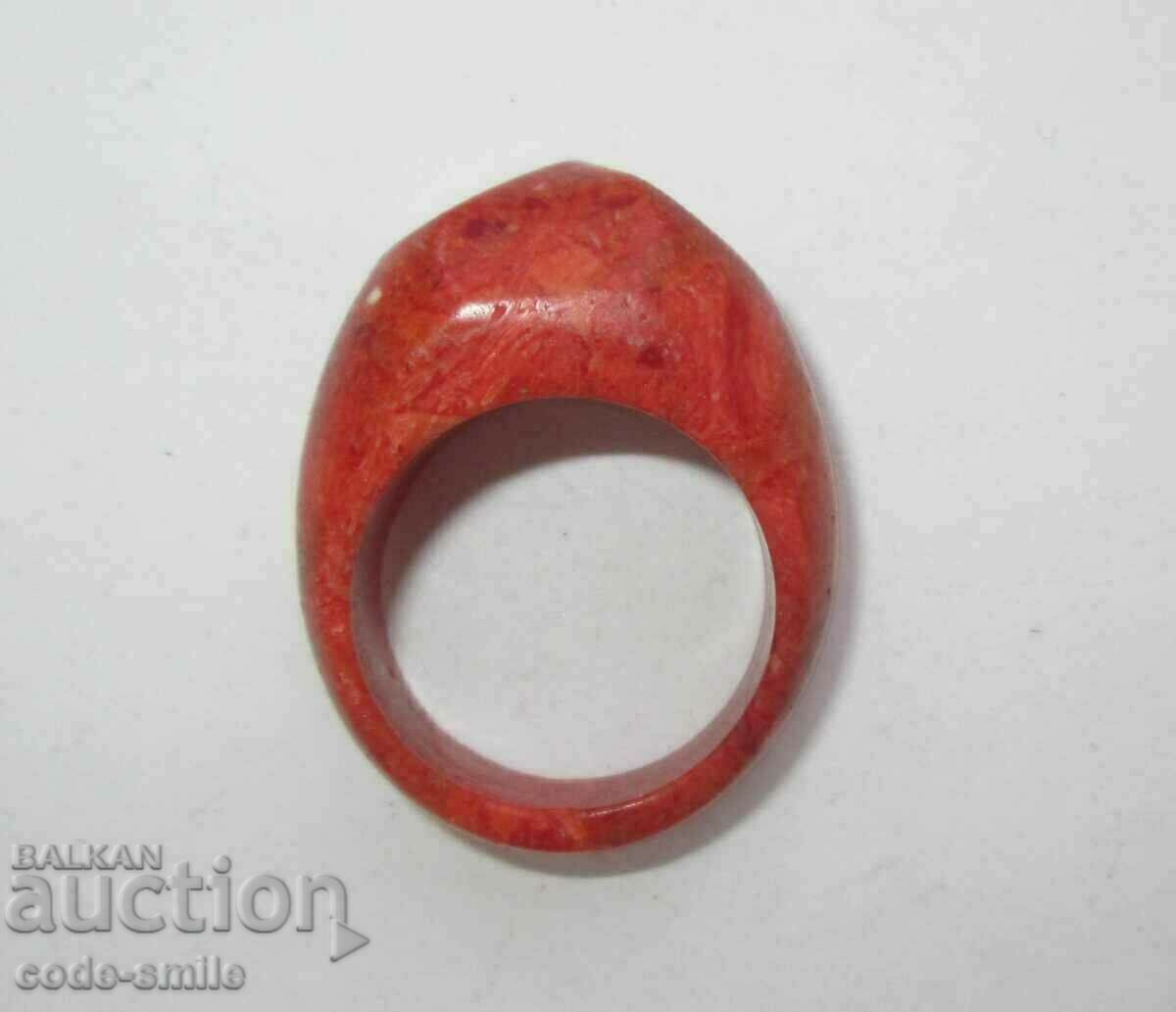 Old ladies ring jewelry natural red coral with price 120.00 BGN | € 61.36 Old ladies ring jewelry natural red coral with price 120.00 BGN | € 61.36