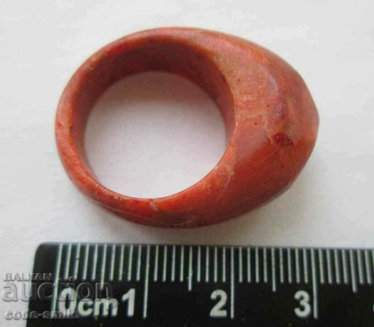 Old ladies ring jewelry natural red coral - 5 Old ladies ring jewelry natural red coral - 5