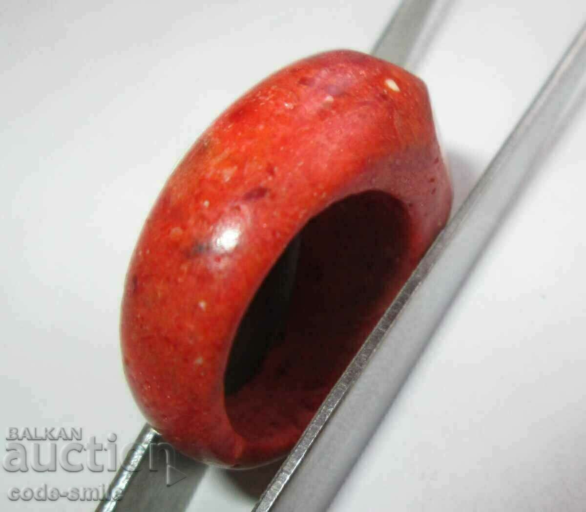 Old ladies ring jewelry natural red coral - 6 Old ladies ring jewelry natural red coral - 6