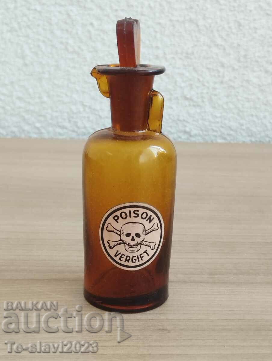 Старо Немско медицинско шише/капкомер -Отрова
