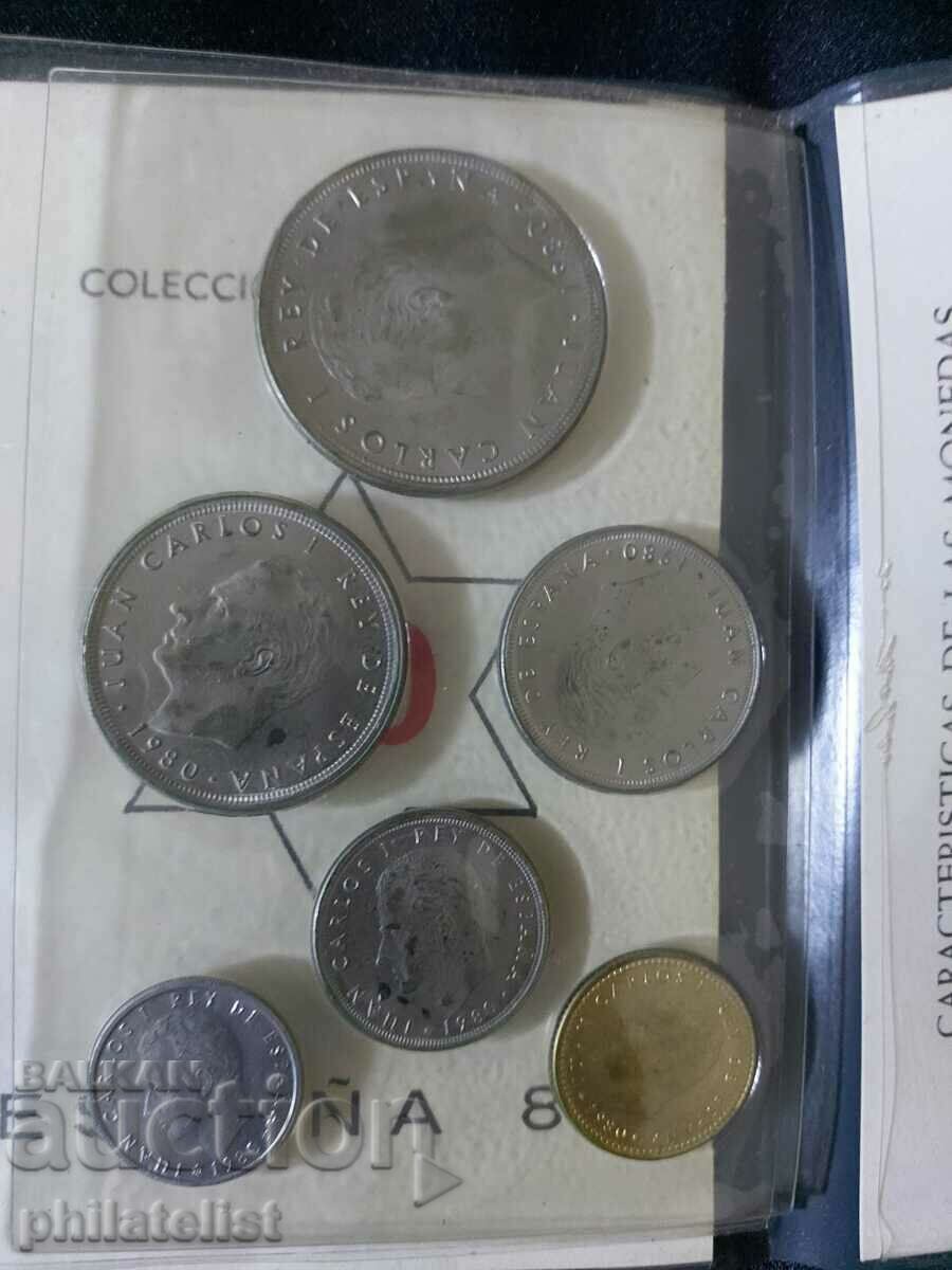 Auction Spain 1980 - Complete set of 6 coins - football, blue Auction Spain 1980 - Complete set of 6 coins - football, blue