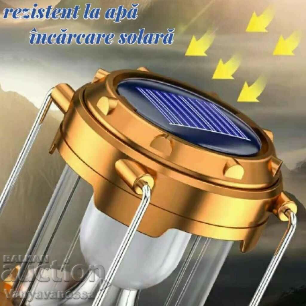 Solar Camping LED lantern, Golden