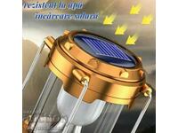 Lanternă solară cu LED pentru camping, auriu