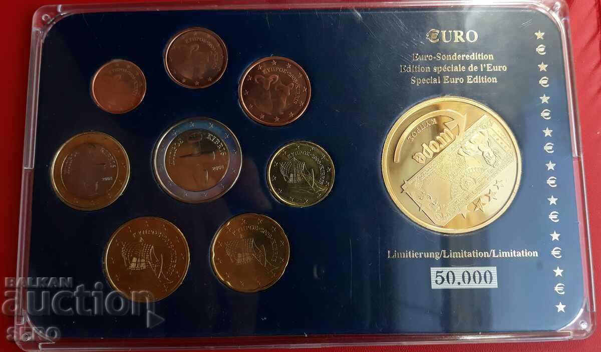 Κύπρος-ΣΕΤ 2008 κερμάτων 8 ευρώ + όμορφο μετάλλιο