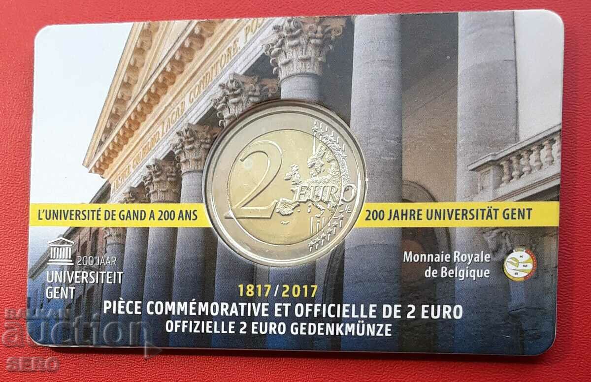 Belgium - coin card with 2 euros 1917-200 Ghent University
